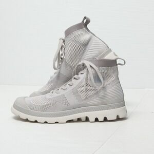 Palladium Lite Tech Shoes Womens Size 9 Gray Sock Knit Ankle Boots 95749-710